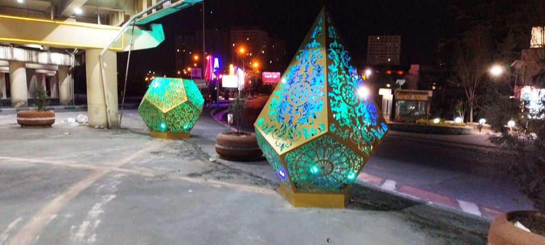 پروژه طراحی و ساخت المان های مناطق تهران با نور پردازی - پروژه نورپردازی شهری - ساخت المان های نوری - شرکت مبلمان شهری در تهران ایده مجریان رستاک - 25-4
